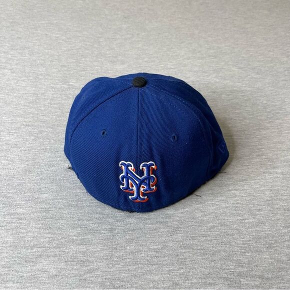 New York Mets  Royal Blue New Era Fitted Hat - Cut Brim - Picture 6 of 9